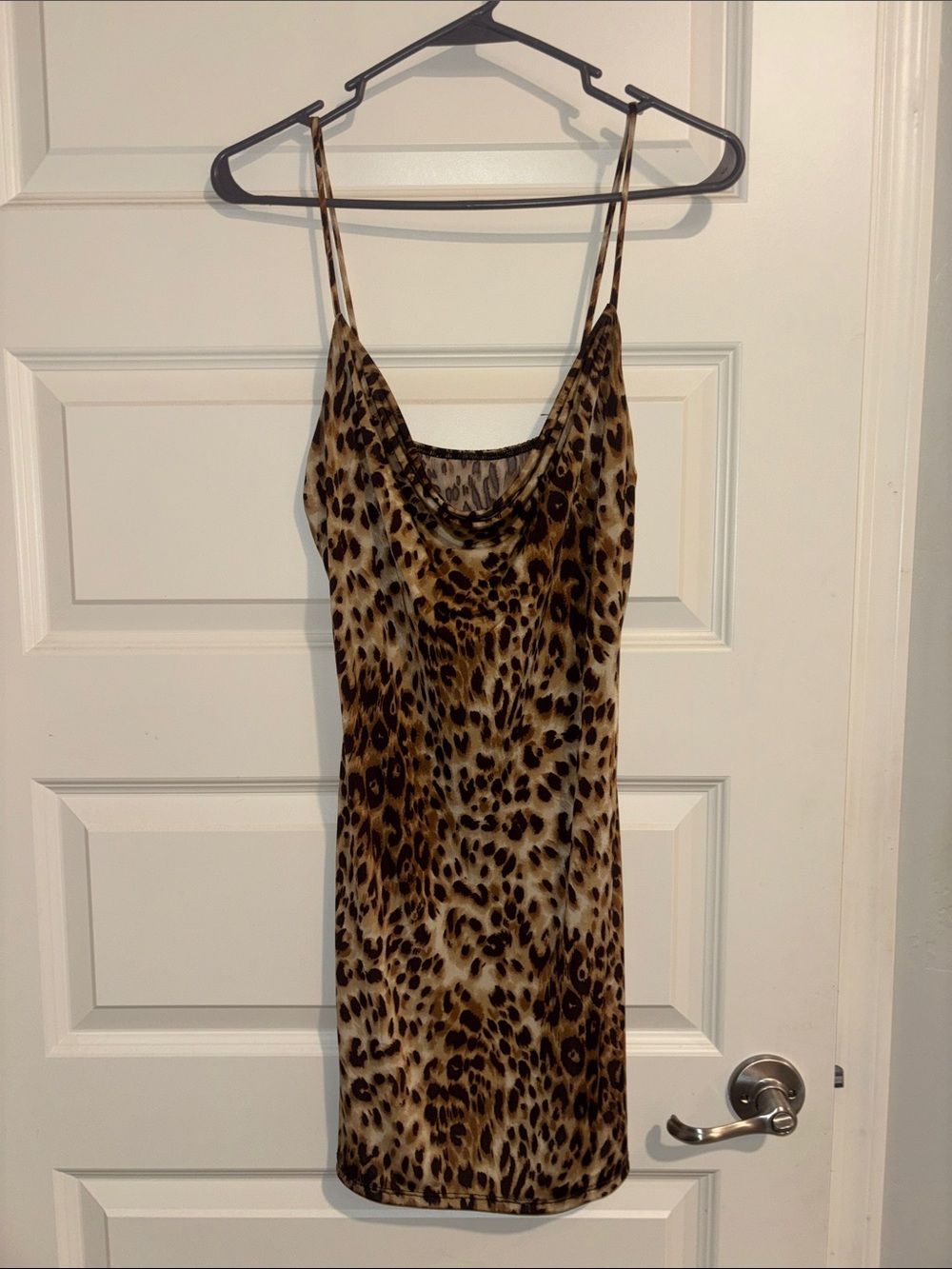 Leopard Print Slip Dress - Brown